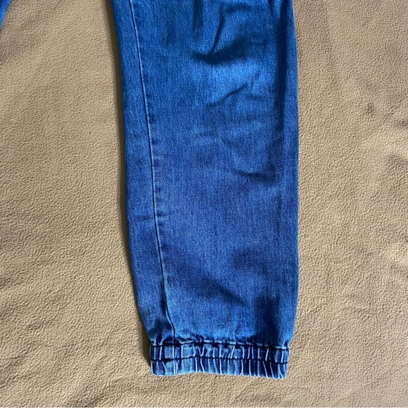Blue Denim High-Rise Cargo Joggers - Picture 4 of 12